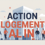 illustration action logement al in jeunes actifs devant immeuble