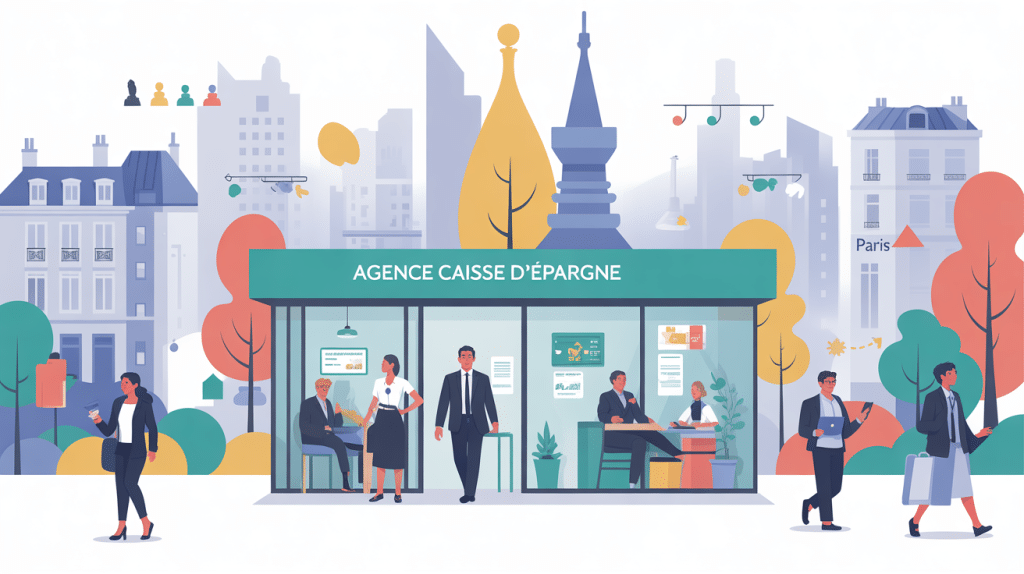 Illustration agence caisse d epargne paris 17 moderne