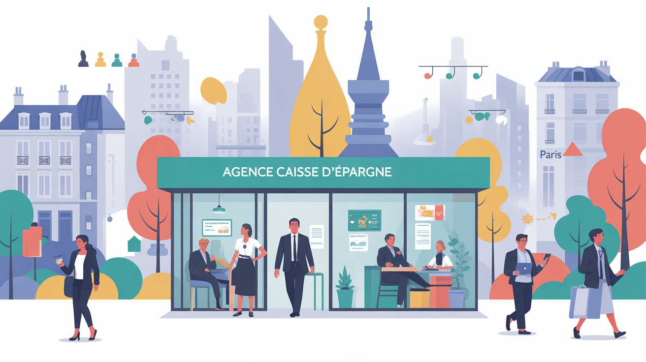 Illustration agence caisse d epargne paris 17 moderne