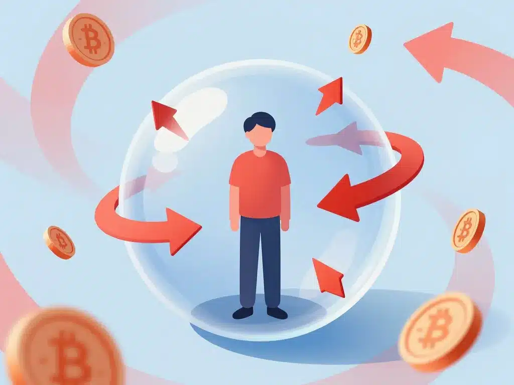 métaphore baisse crypto avec sphère et volatilité