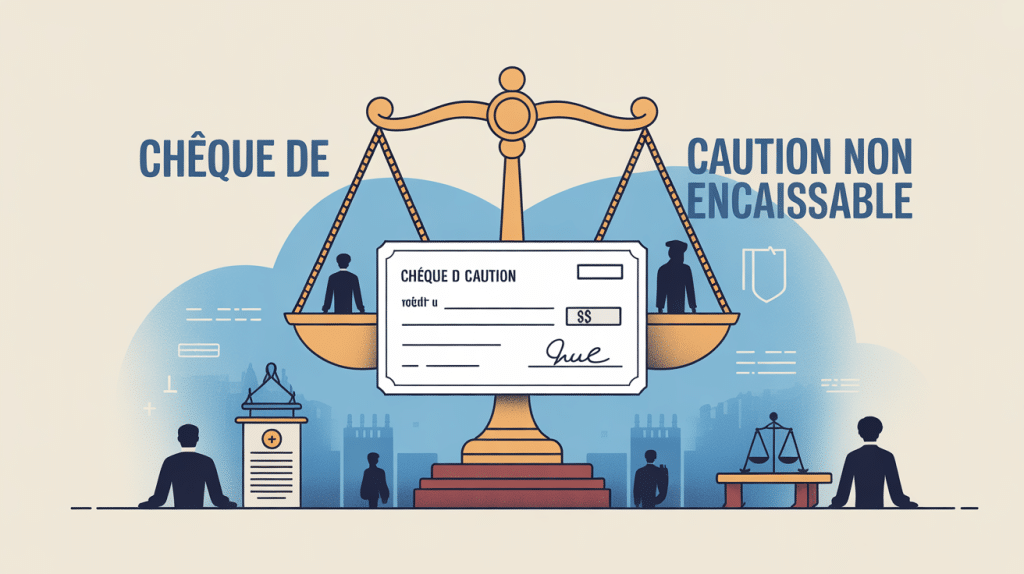 comment faire un chèque de caution non encaissable illustration balance justice