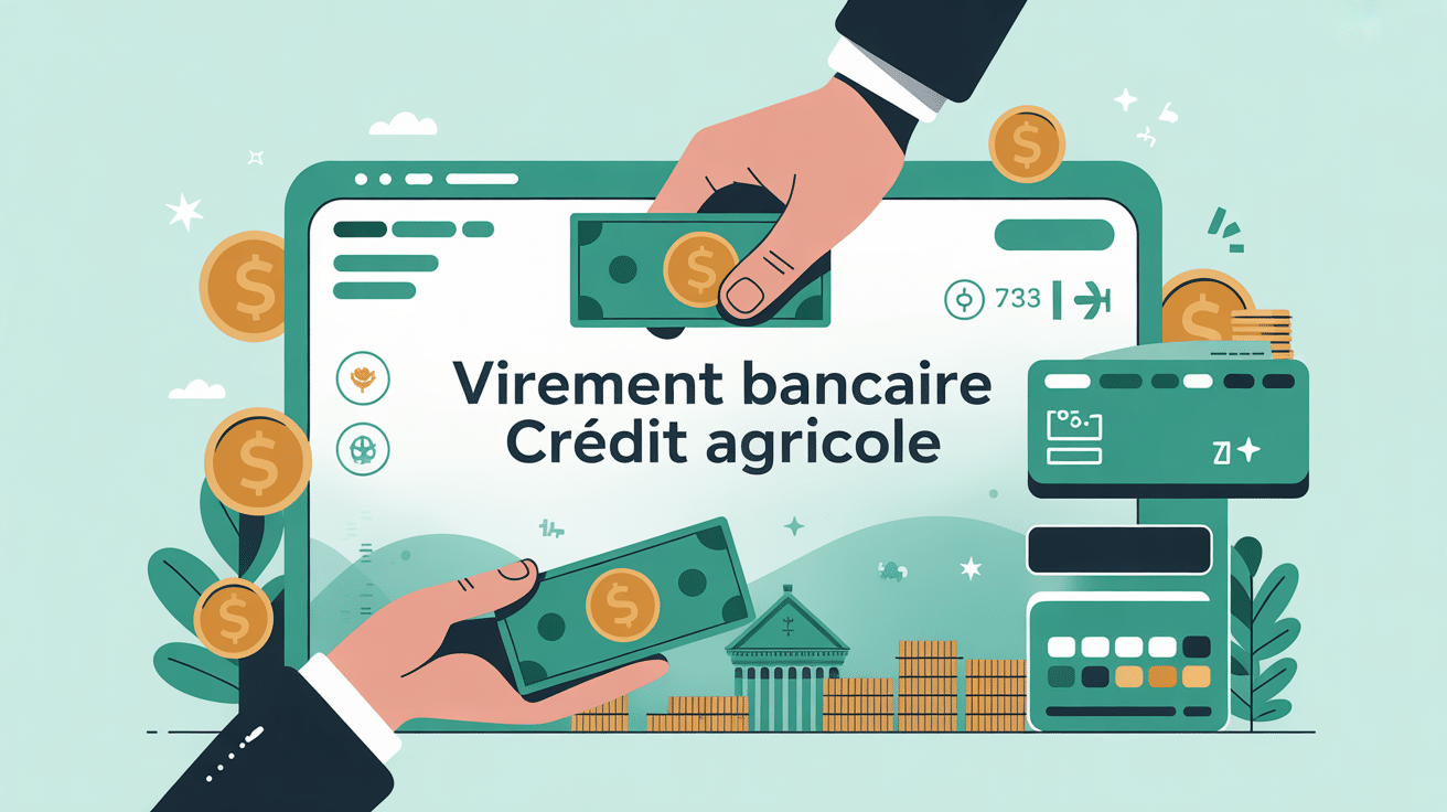 credit agricole virement bancaire illustration sécurité