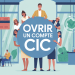 ouvrir un compte au cic banque illustration vectorielle moderne