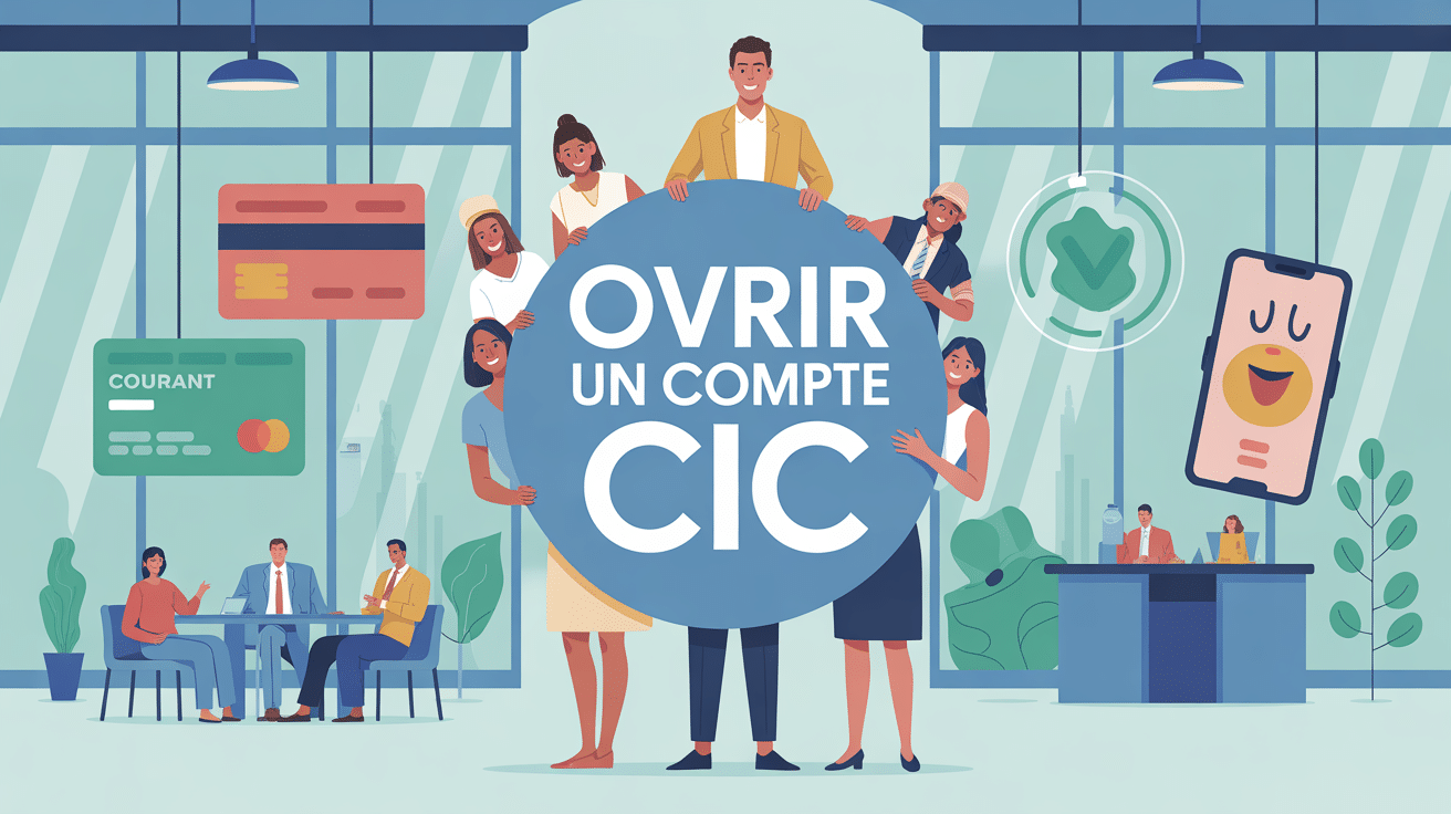 ouvrir un compte au cic banque illustration vectorielle moderne