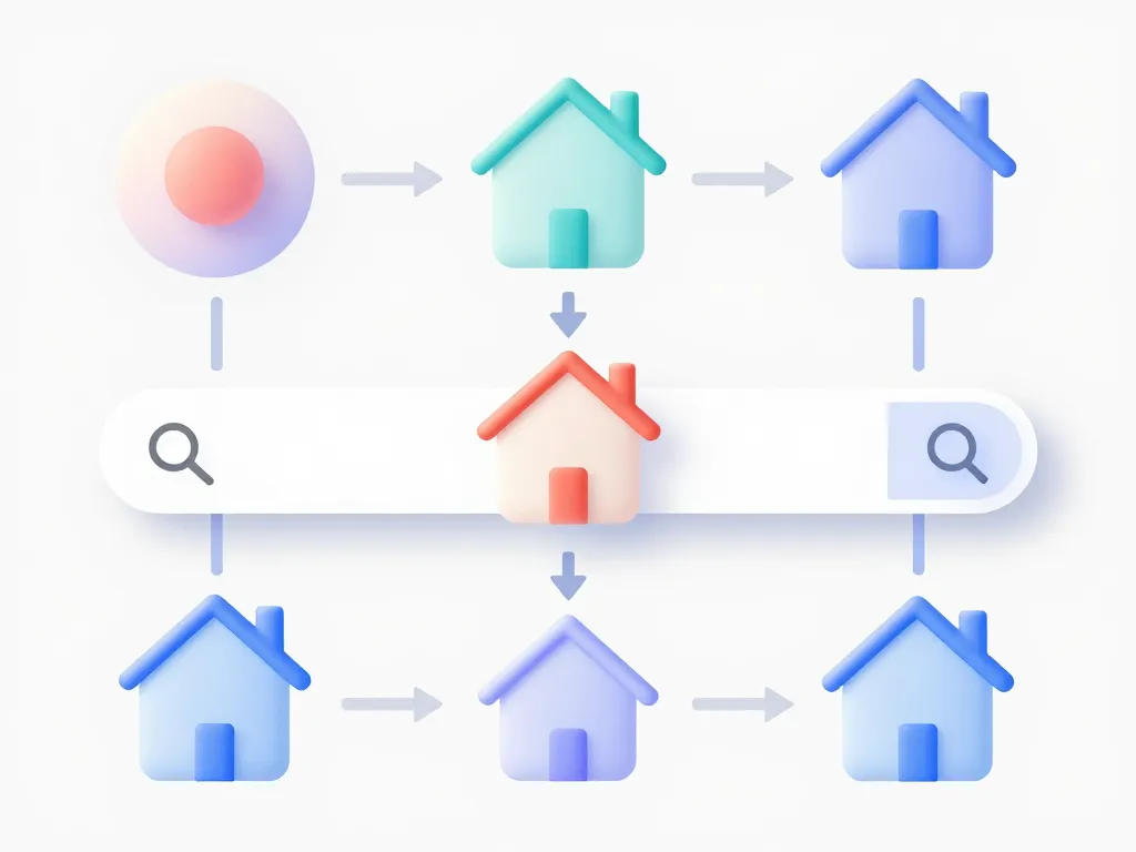 Recherche efficace de logement neuf sur Selogerneuf, schéma digital