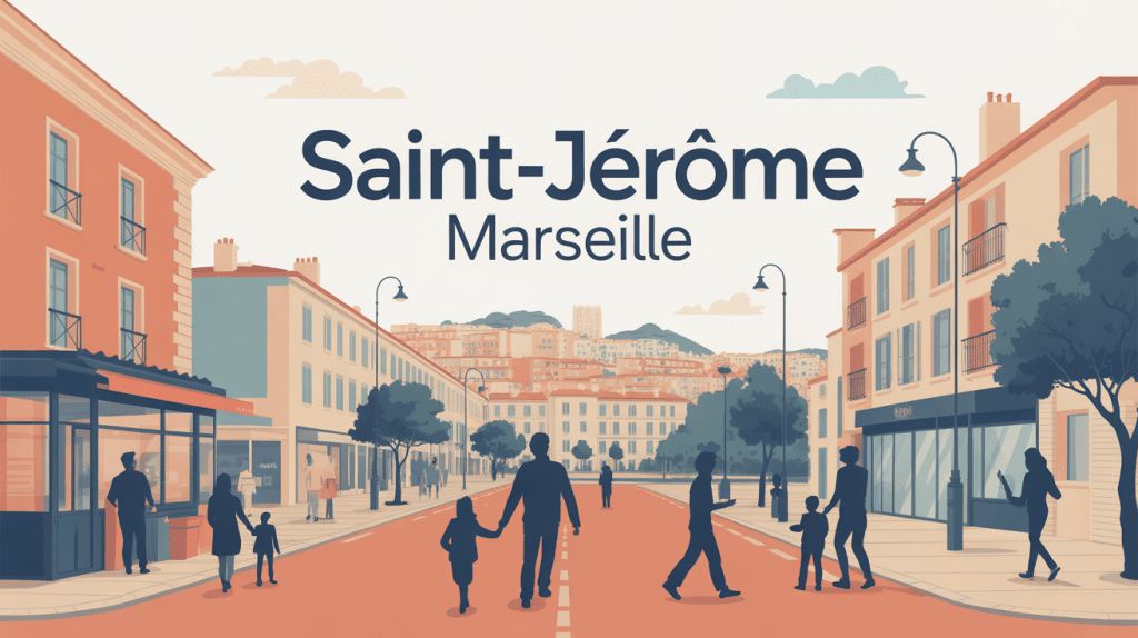 Vue stylisée saint jerome marseille quartier vie locale