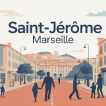 Vue stylisée saint jerome marseille quartier vie locale