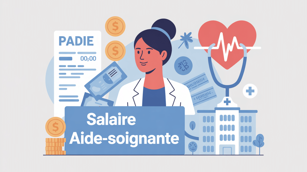 illustration salaire aide soignante fiche de paie et soins