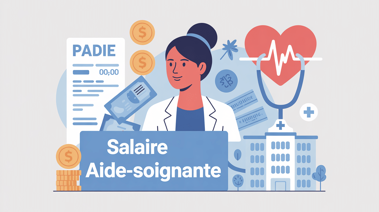 illustration salaire aide soignante fiche de paie et soins
