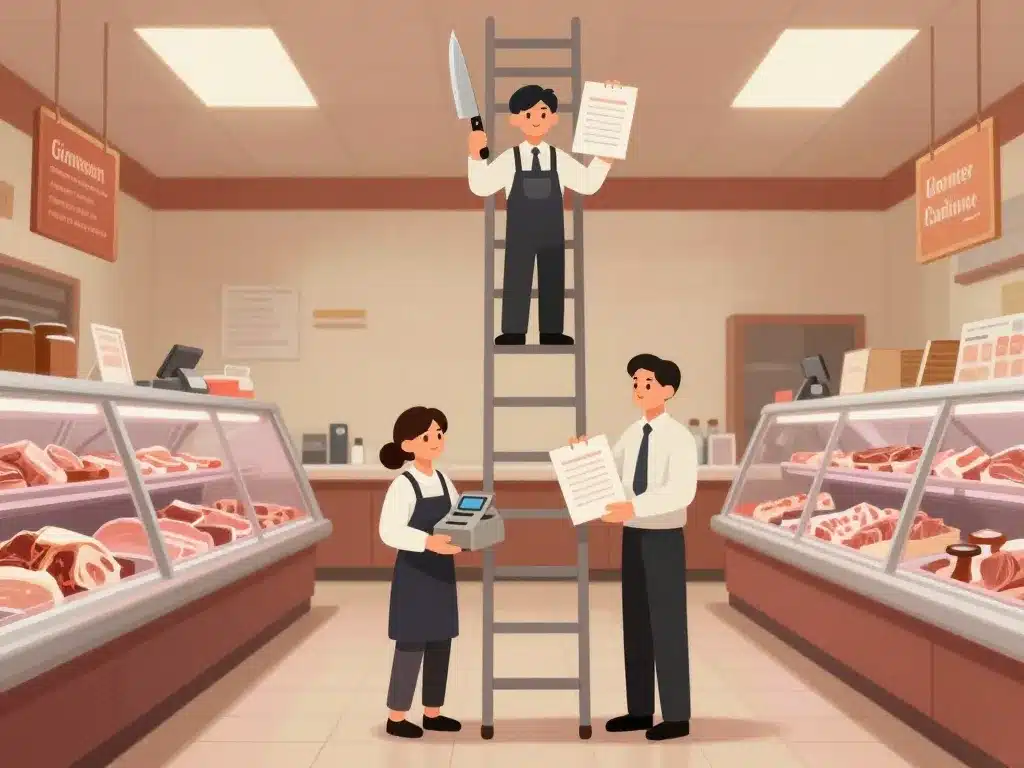 salaire boucher carrière chef artisan responsables