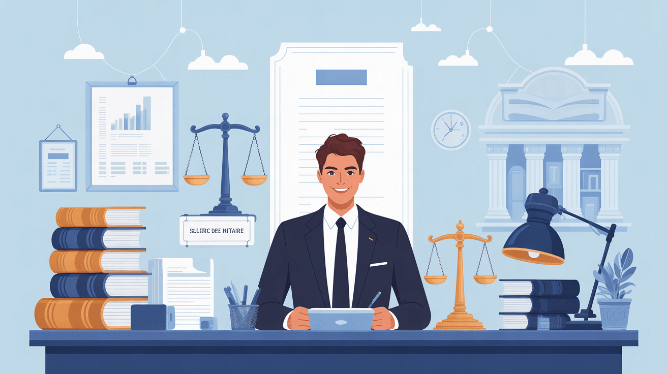 Illustration salaire clerc de notaire secteur juridique