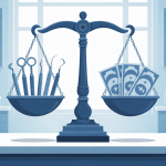 Illustration salaire dentiste balance outils billets