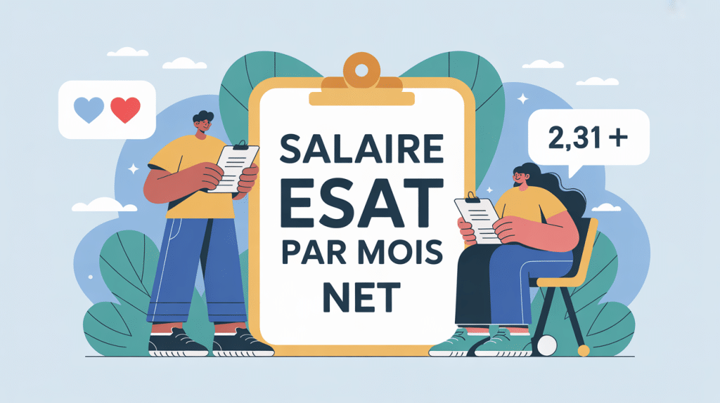Illustration moderne salaire ESAT par mois net, inclusion