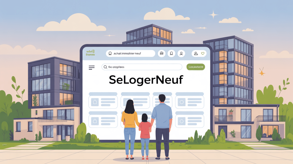 Famille utilisant Selogerneuf pour acheter un logement neuf