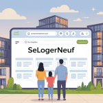 Famille utilisant Selogerneuf pour acheter un logement neuf