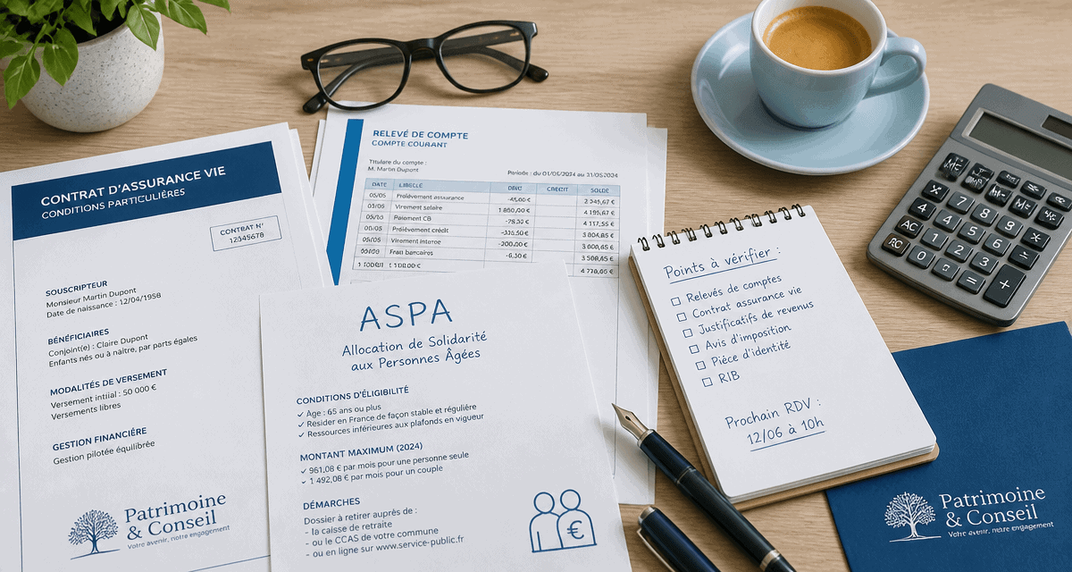 aspa et assurance vie documents calcul succession