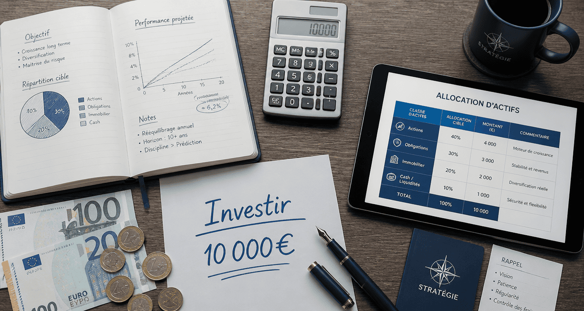comment investir 10000 euros, bureau, graphiques, allocation d'actifs