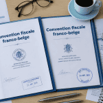 bureau avec dossiers convention fiscale franco belge