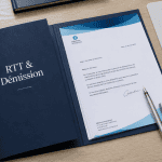 dossier démission et rtt sur bureau professionnel