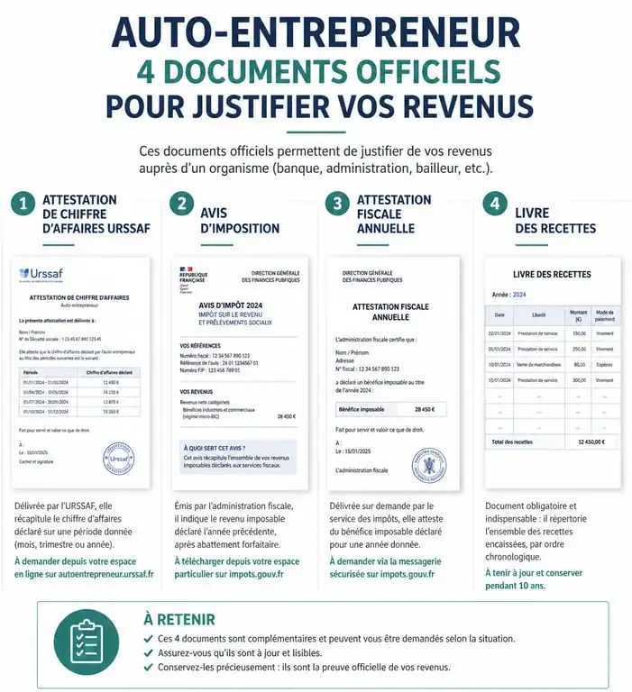 Les 4 documents officiels pour justifier ses revenus en tant qu'auto entrepreneur fiche de paie