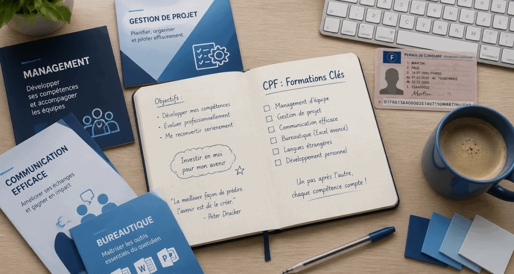 idée formation cpf carnet to-do list sur bureau