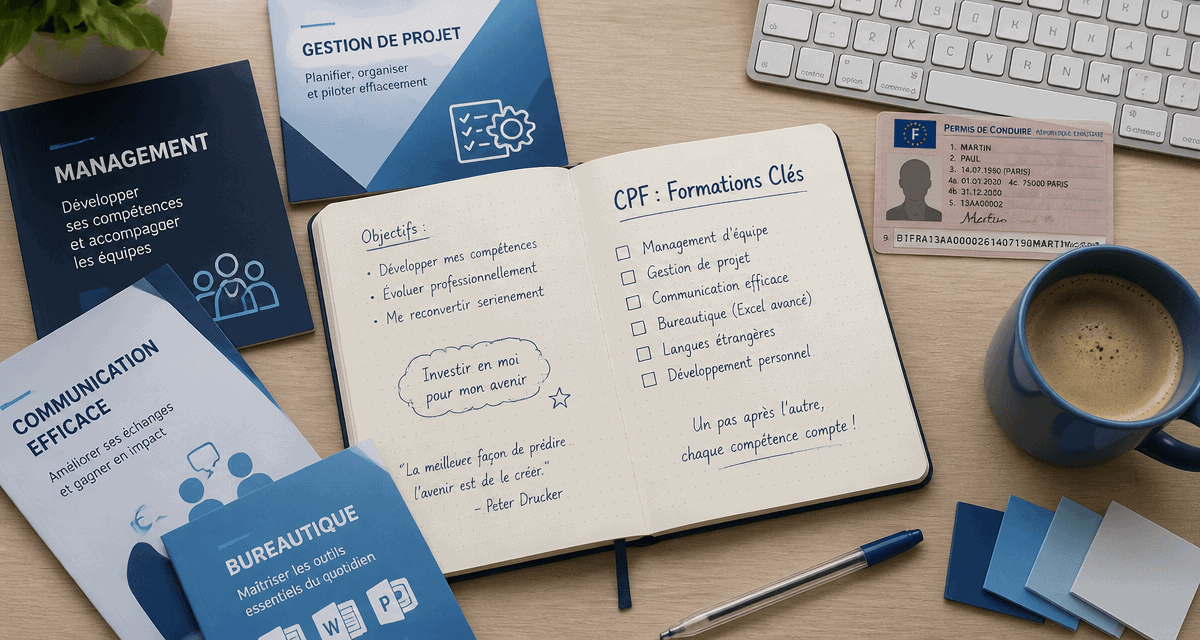 idée formation cpf carnet to-do list sur bureau