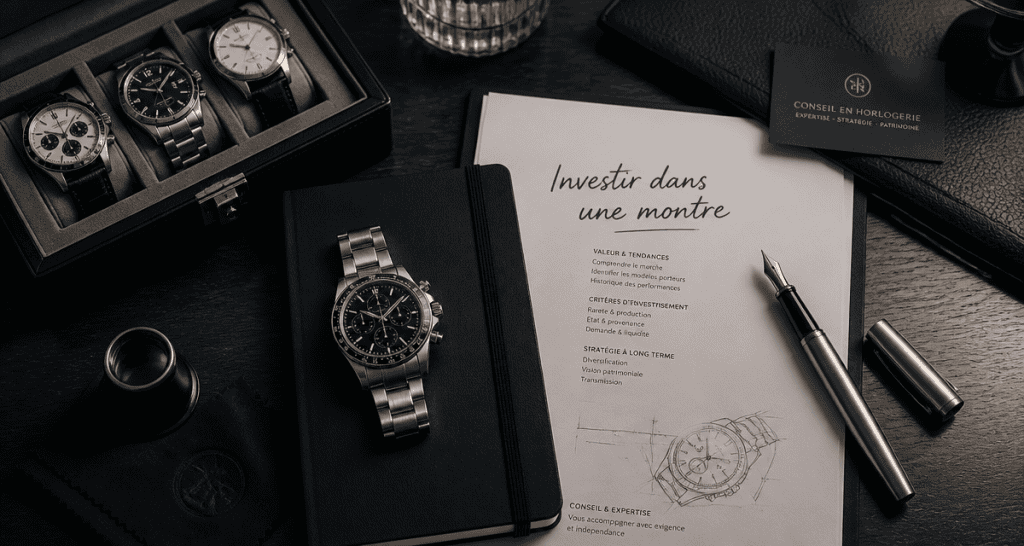 investir dans une montre de luxe sur bureau élégant