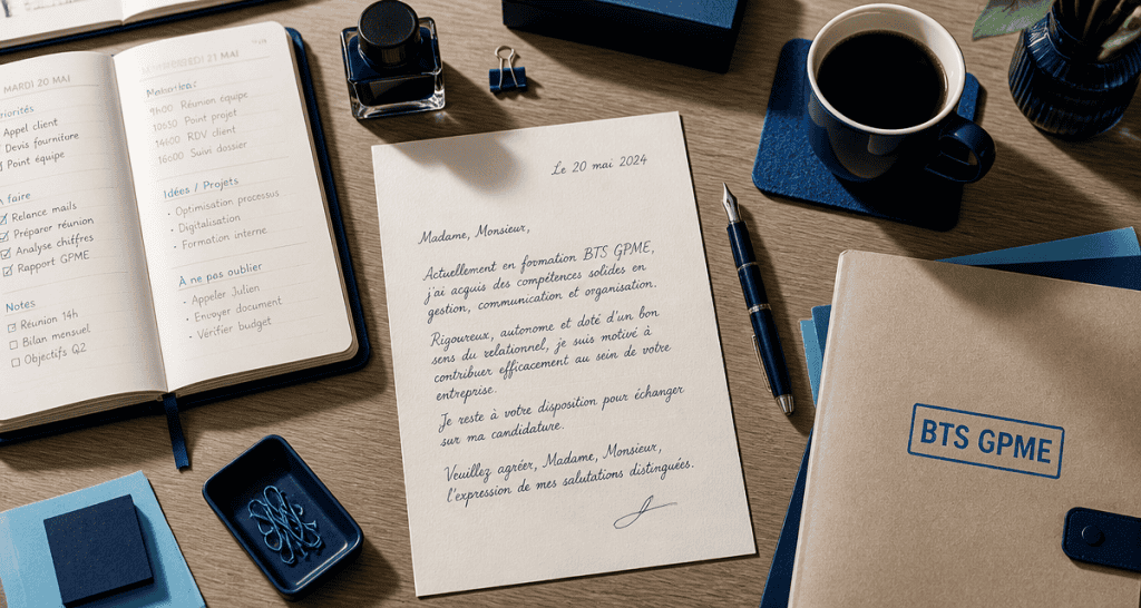 lettre de motivation bts gestion de la pme sur bureau