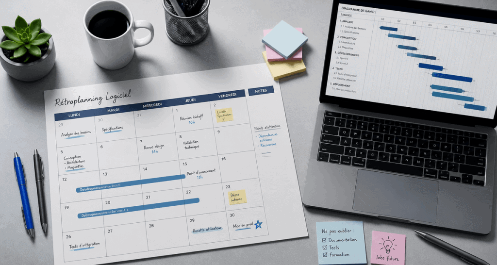 logiciel retroplanning calendrier gantt bureau