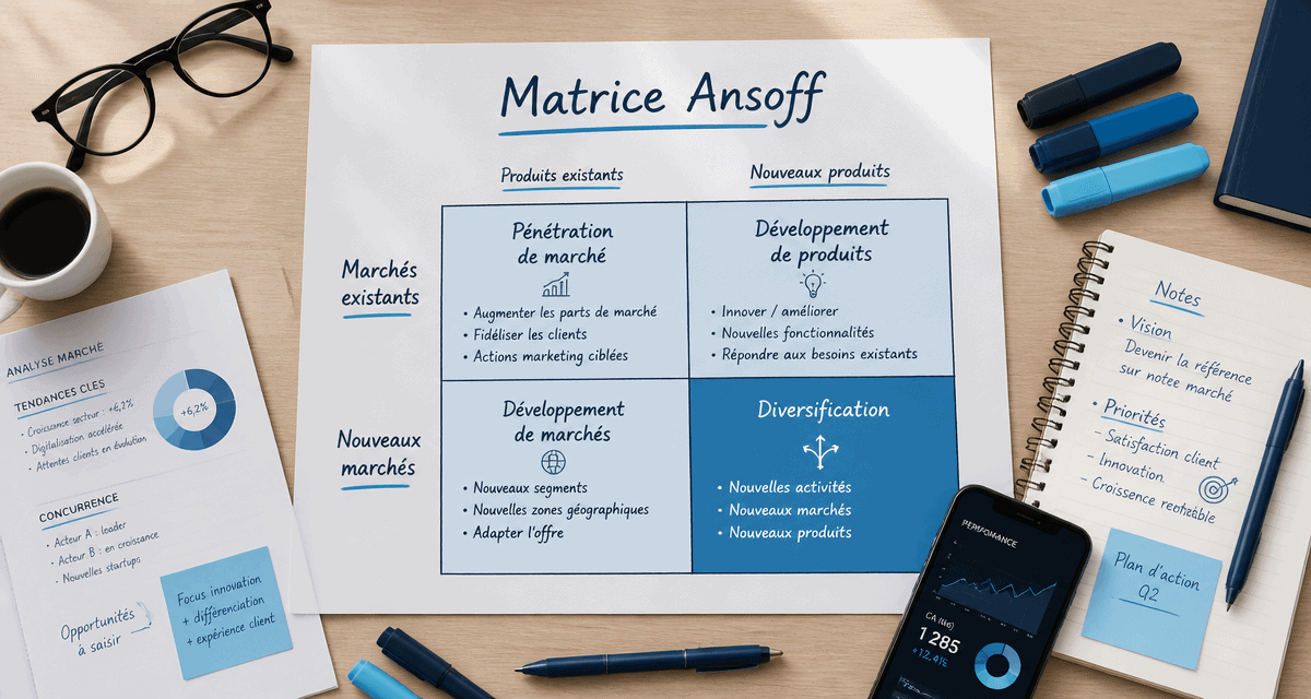 matrice ansoff exemple sur bureau consultant
