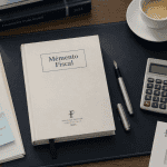 memento fiscale sur bureau avec stylo et calculatrice