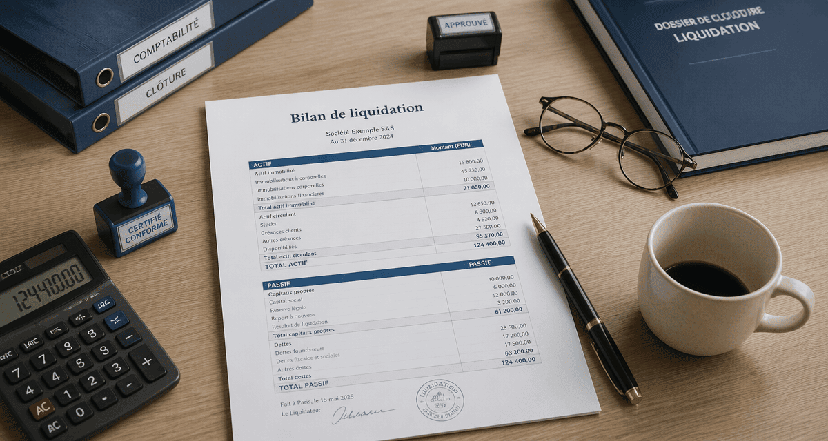 modèle de bilan de liquidation gratuit sur bureau
