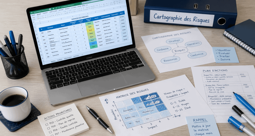 modèle cartographie des risques excel sur ordinateur