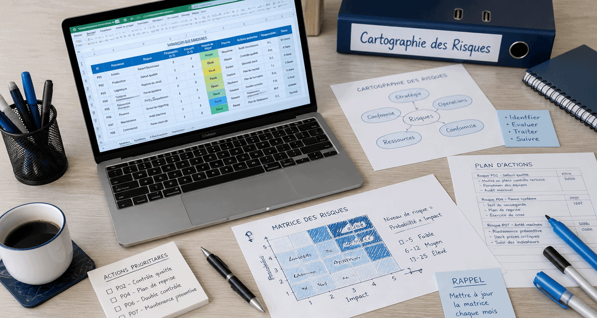 modèle cartographie des risques excel sur ordinateur