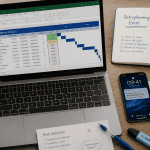 modèle rétroplanning excel sur bureau
