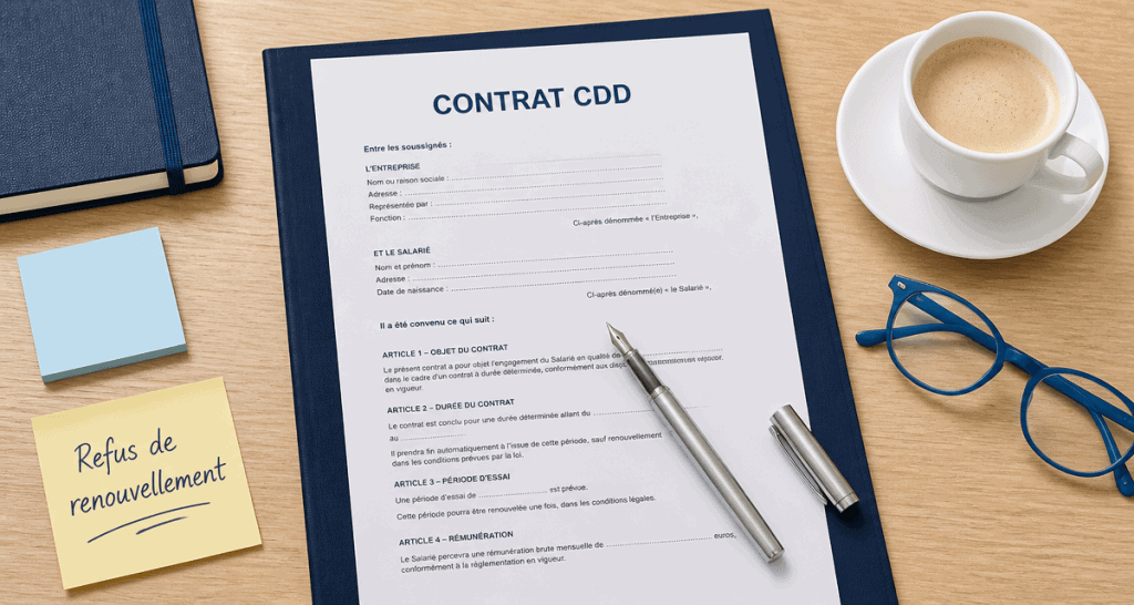 non renouvellement de cdd par le salarié, contrat sur bureau