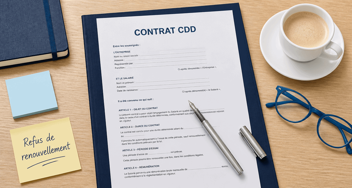 non renouvellement de cdd par le salarié, contrat sur bureau