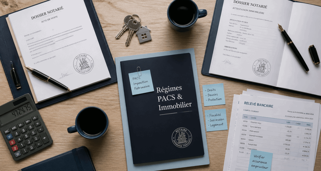 PACS avantage achat immobilier table notaire