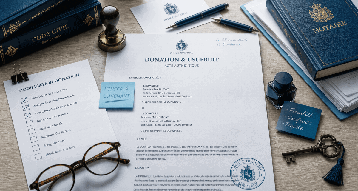 peut on modifier une donation avec usufruit documents notariés