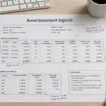 amortissement logiciel sur bureau avec bilan et calculatrice