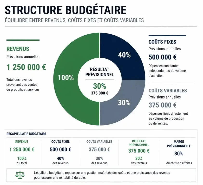 Exemple de structure de budget prévisionnel pour entreprise