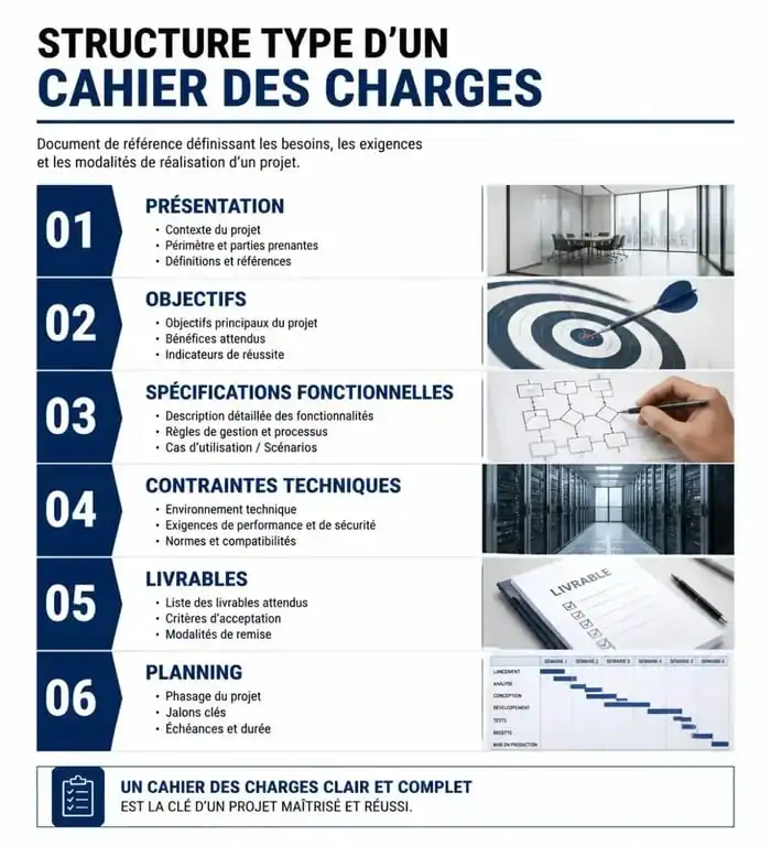 Structure type d'un exemple de cahier des charges pour projet