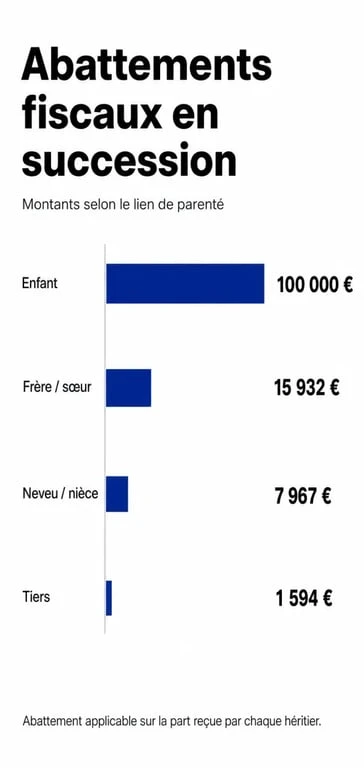 Tableau récapitulatif des abattements fiscaux pour une succession abattement