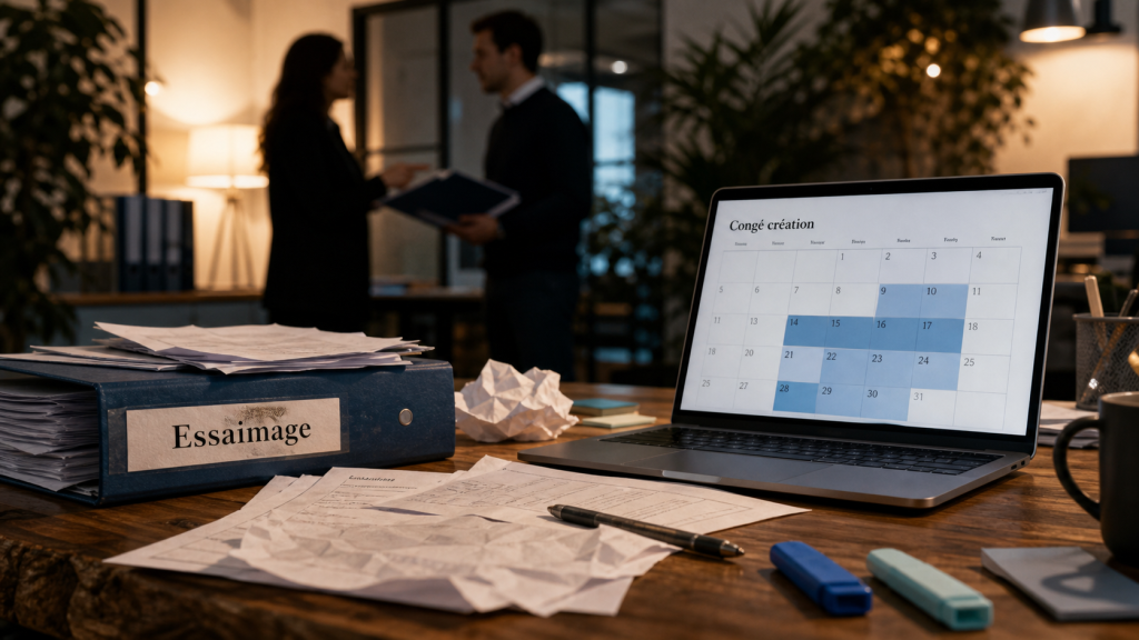 Essaimage entreprise : dossier RH et calendrier de congé création au bureau