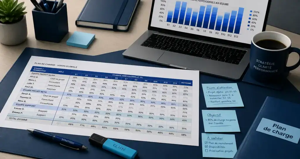 exemple plan de charge sur bureau manager