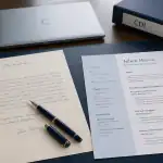 Lettre de motivation CDI sur bureau élégant