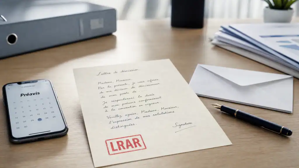 Modèle lettre de démission pendant un arrêt maladie, préavis sécurisé