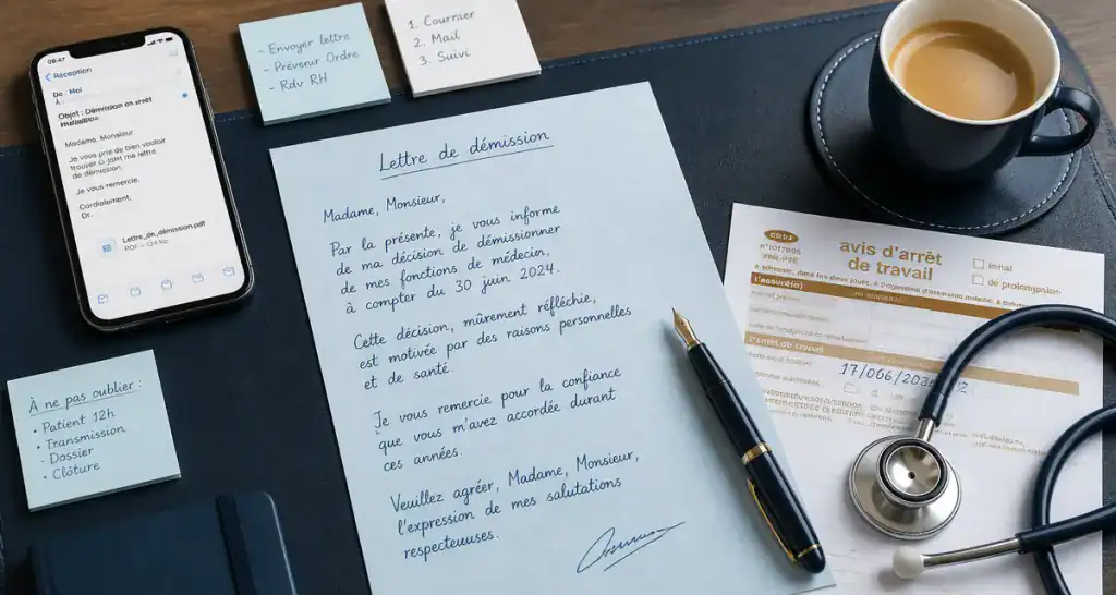 peut on démissionner en arrêt maladie lettre et arrêt de travail sur bureau