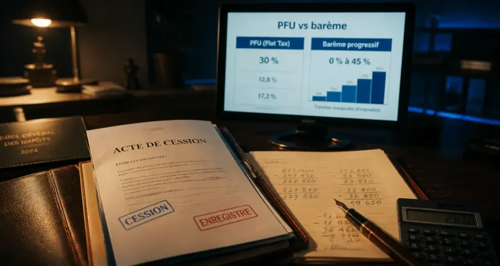 Plus value de cession de parts sociales : calcul et fiscalité