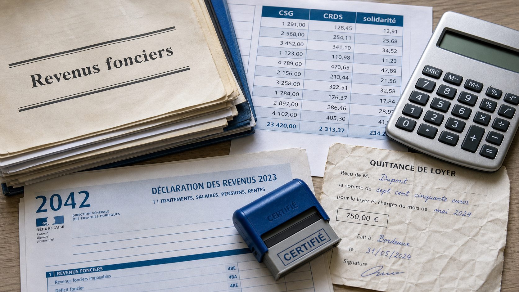 Revenus fonciers et CSG, taux 17,2 % et déductibilité